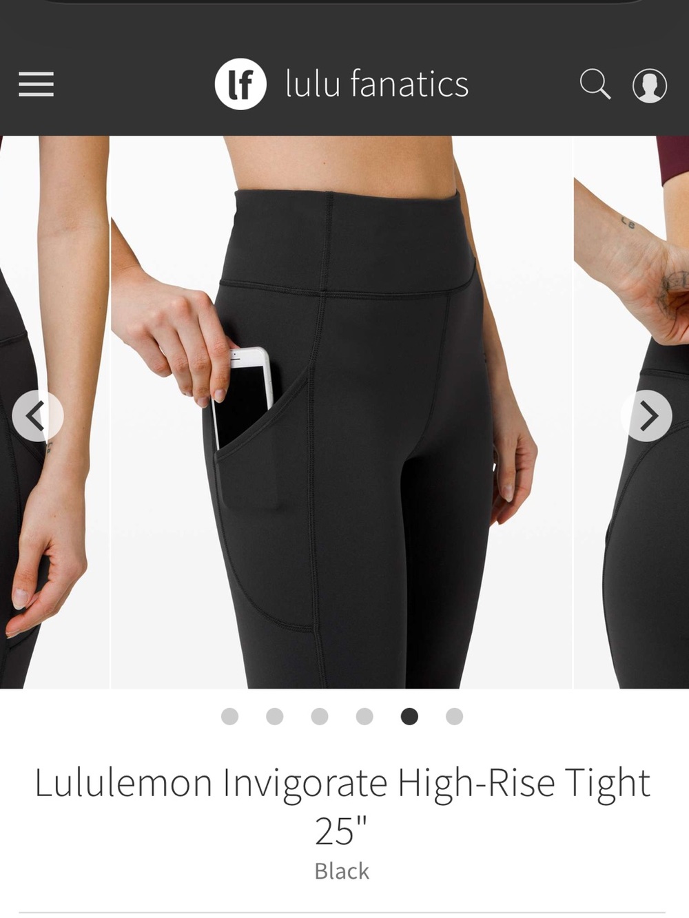 lululemon athletica High-Rise Leggings with Side Phone Pocket - Black